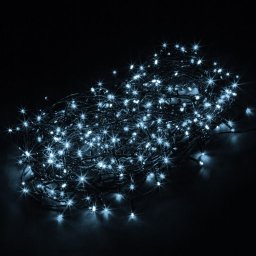 VOLTRONIC Reťaz 40 m, 400 LED, studená biela, zelený kábel