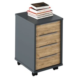 Kondela Kontajner, 43cm, grafit, dub artisan, RIOMA NEW TYP 14