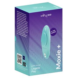 We-Vibe Moxie+ - nositen klitorisov vibrtor s aplikciou a diakovm ovldanm (tyrkysov)