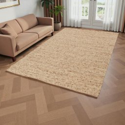 Vastag gyapj sznyeg vilgos barna szn 200x300 modern gyapj sznyeg