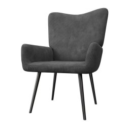 Pohodlné manžetové kreslo z manšestru, sivé