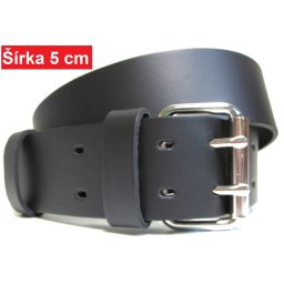 Služobný kožený opasok 5 cm s nerezovou prackou