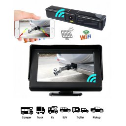 Solárna bezdrôtová cúvacia kamera Wifi na mobil (aj s monitorom 4,3") – Full HD na batériu 2000 mAh