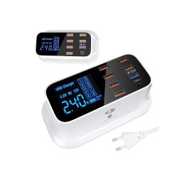 Nabíjačka telefónu, napájač 8x USB QC 3.0 TYP C 40W