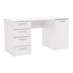 Kondela PC stôl, 137x60cm, biely, EUSTACH