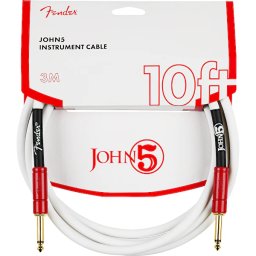 Nástrojový kábel John 5 White and Red 10' 3m Fender