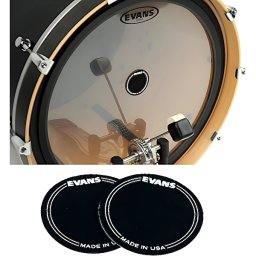 Tlmiaci krúžok na blanu na kopák EQ Patch, single pedal, čierny nylon, 2 kusy Evans