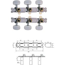 Ladiaca mechanika CMH0150-CR na klasickú gitaru Dr.Parts