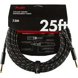 Nástrojový kábel série Deluxe, rovný/rovný 7,5m 25' čierny tweed Fender