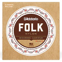 Struny na folkovú gitaru 28-45 nylon EJ33 Guľka D´addario