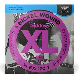 Struny na elektrickú gitaru 09-54 niklové, séria XL 7str. D´addario