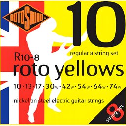 Struny na elektrickú gitaru 10-74 R10-8 8str.Rotosound niklové