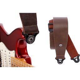 Pás na gitaru kožený 3" Comfort Leather AUTO LOCK Brown D´addario