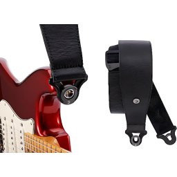 Pás na gitaru kožený 3" Comfort Leather AUTO LOCK Black D´addario