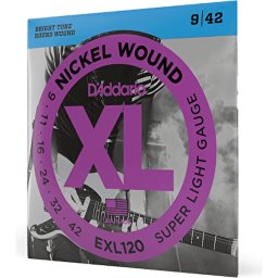 Struny na elektrickú gitaru 9-42 niklové, séria XL D´addario