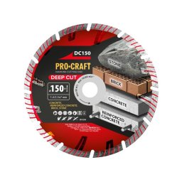 Diamantový rezný kotúč 150 mm PROCRAFT DC150 Deep Cut