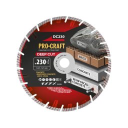 Diamantový rezný kotúč 230 mm PROCRAFT DC230 Deep Cut