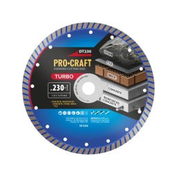 Diamantový rezný kotúč 230 mm PROCRAFT DT230 Turbo