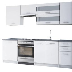 Kondela Kuchynská linka, 240cm, biela, FABIANA
