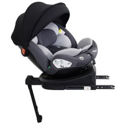 ISOFIX-ov autosedaka Mama Kiddies Turbo Wings oton o 360 (40 - 150 cm) v sivej farbe s opornou nohou + darek - opierka chrbtice, slnen clona