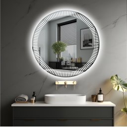 Kruhové LED zrkadlo do kúpeľne Ø70 s odmlžovaním, infinity