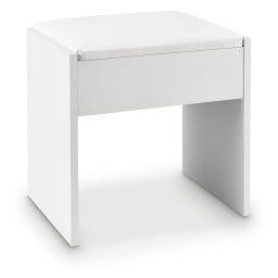 Taburet biely ku kozmetickému stolíku 42 cm s čalúnením
