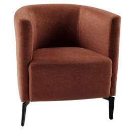 Kondela Dizajnové kreslo, kov čierny, terakota látka, KAPY