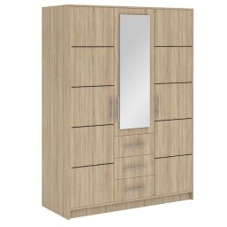 Skriňa, 147cm, kombinovaná, dub sonoma, zrkadlo, BALI D3