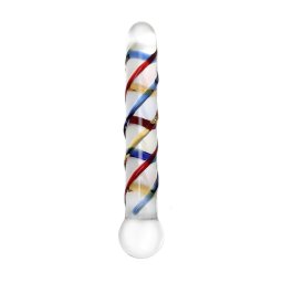 Rimba Rachella - dvojit sklenen dildo - ry/farebn