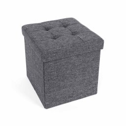 SONGMICS skladací taburet 38×38×38 cm, tmavo šedý, 40 l