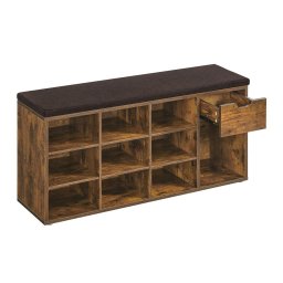 Lavica s botníkom a zásuvkou 104x30,5x48 cm rustikálna hnedá