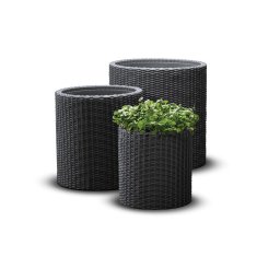 Kvetináč CYLINDER 3 v 1 - antracit