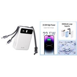 Powerbanka 22.5W 20000 mAh + integrované káble USB-C & Lightning + USB-A výstup