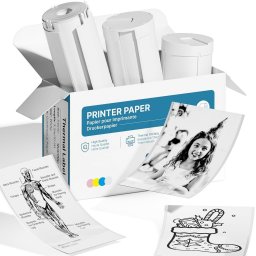 Samolepiaci termálny papier do mini tlačiarne - 3 rolky náhradná náplň (54mm x 3,2m)