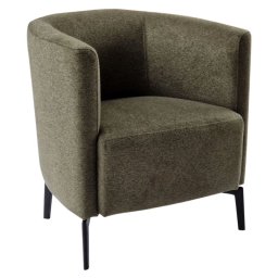 Kondela Dizajnové kreslo, kov čierny, zelená látka, KAPY