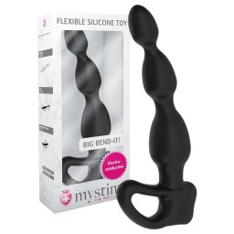 mystim Big Bend-it! - elektro anlny dildo s gukami - ierne