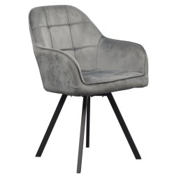 Kondela Otočné jedálenské kreslo, tmavosivá Velvet látka, SAMANTA