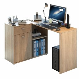 Kondela Rohový, PC stôl, 120x90cm, dub sonoma, KALIMERO