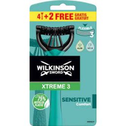 Wilkinson Sword Xtreme3 sensitive jednorazový holiaci strojček s 3 čepieľkami 6ks