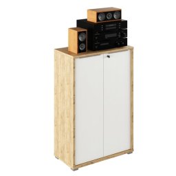 Kondela Skrinka, 75cm, dub artisan, biela, RIOMA TYP 09