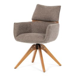 Autronic, Jedálenská stolička, otočná, hnedá, látka, DCH-D1348 LAN2