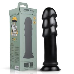 BUTTR Madbull Muzzl - realistick dildo s prsavkou - ierny