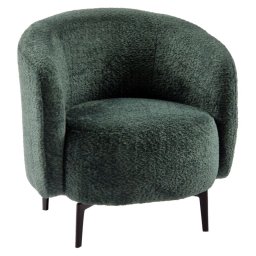 Kondela Dizajnové kreslo, kov čierny, zelená látka, PRESO