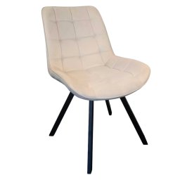 Kondela Jedálenská stolička, béžová Velvet látka/čierna, SAMIRA