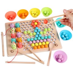 Dreven hraka 2 v 1 Montessori rybrenie a loptika puzzle