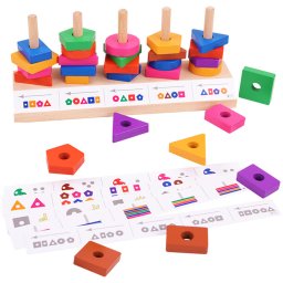 Dreven hraka Montessori na triedenie tvarov