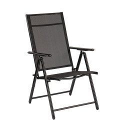 Skladacia zhradn stolika Lugo s kovovm rmom ierna