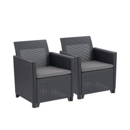 Zhradn kreslo z umelho ratanu Claire duo graphite