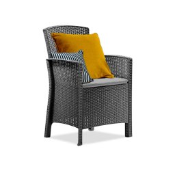 Kreslo z umelho ratanu Lima s podrkami grafit