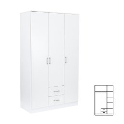 atnkov skria Miami 120x205 cm bielo-biela